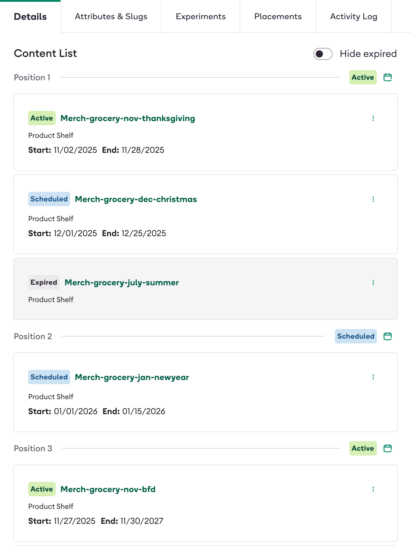After — Schedule redesign